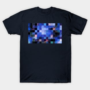 Blue Mosaic-Available As Art Prints-Mugs,Cases,Duvets,T Shirts,Stickers,etc T-Shirt